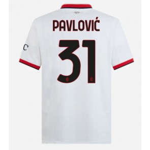 AC Milan Strahinja Pavlovic #31 Venkovní Dres 2024-25 Krátký Rukáv